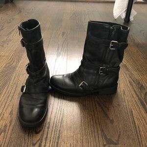 Black leather J.Crew boots